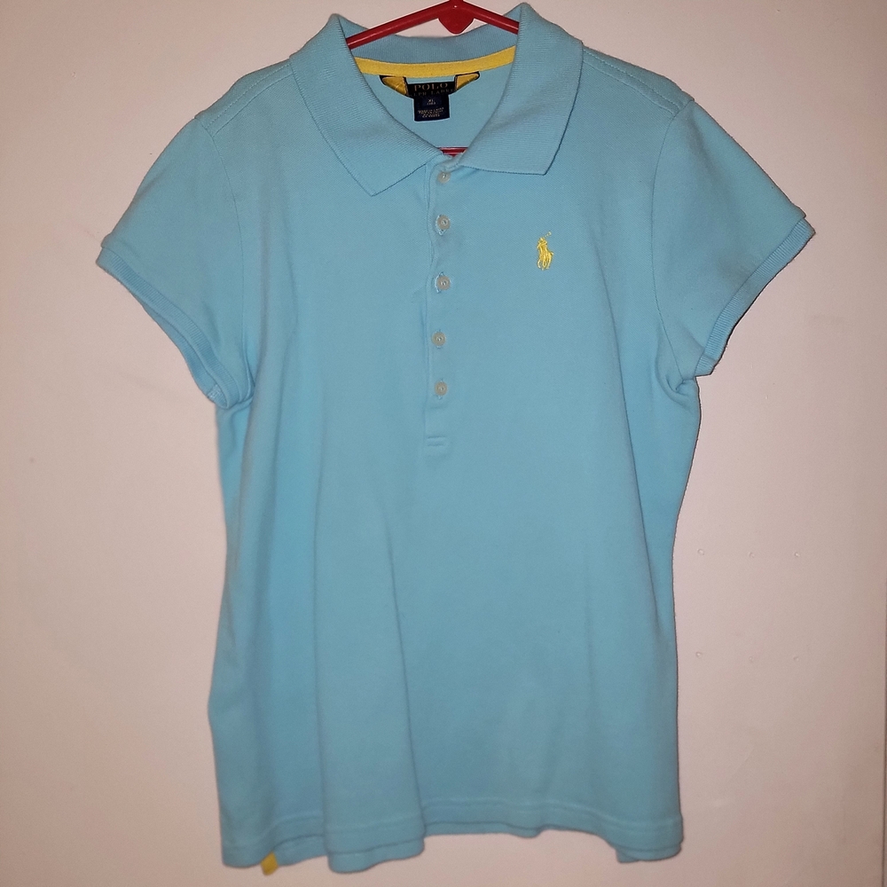 Ralph Lauren Blue Polo Shirt Classic Short Sleeve